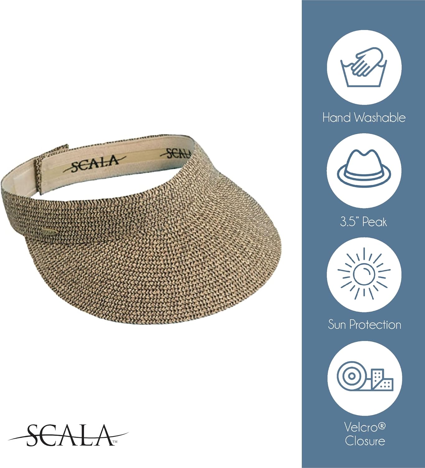 Scala Women's Paper Braid Visor - Image 2