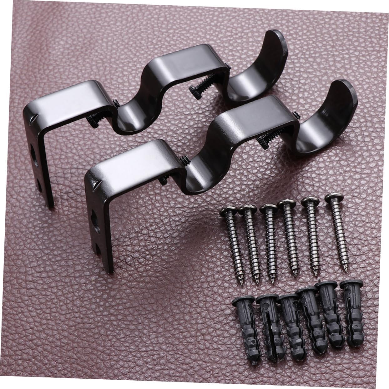 2pcs Curtain Rod Accessories Drapery Rod Brackets Strong Hold for Window Decor