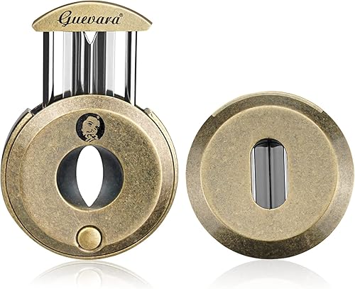 Miniatura 7 de Juego de cortador de puros y encendedor de cigarros, hoja de afilado grabada, encendedor de guillotina de puros, con soporte, resistente al viento,