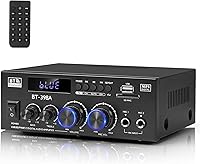 Romicta BT-398A 450W+450W Bluetooth 5.0 Stereo Amplifier for Home Theater, Karaoke, Passive Speakers & Active Subwoofer