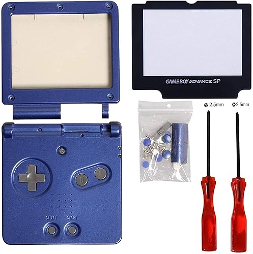 Miniatura 2 de Timorn Gameboy SP - Carcasa de repuesto para GBA SP Gameboy Advance SP SP (Azul Pack)