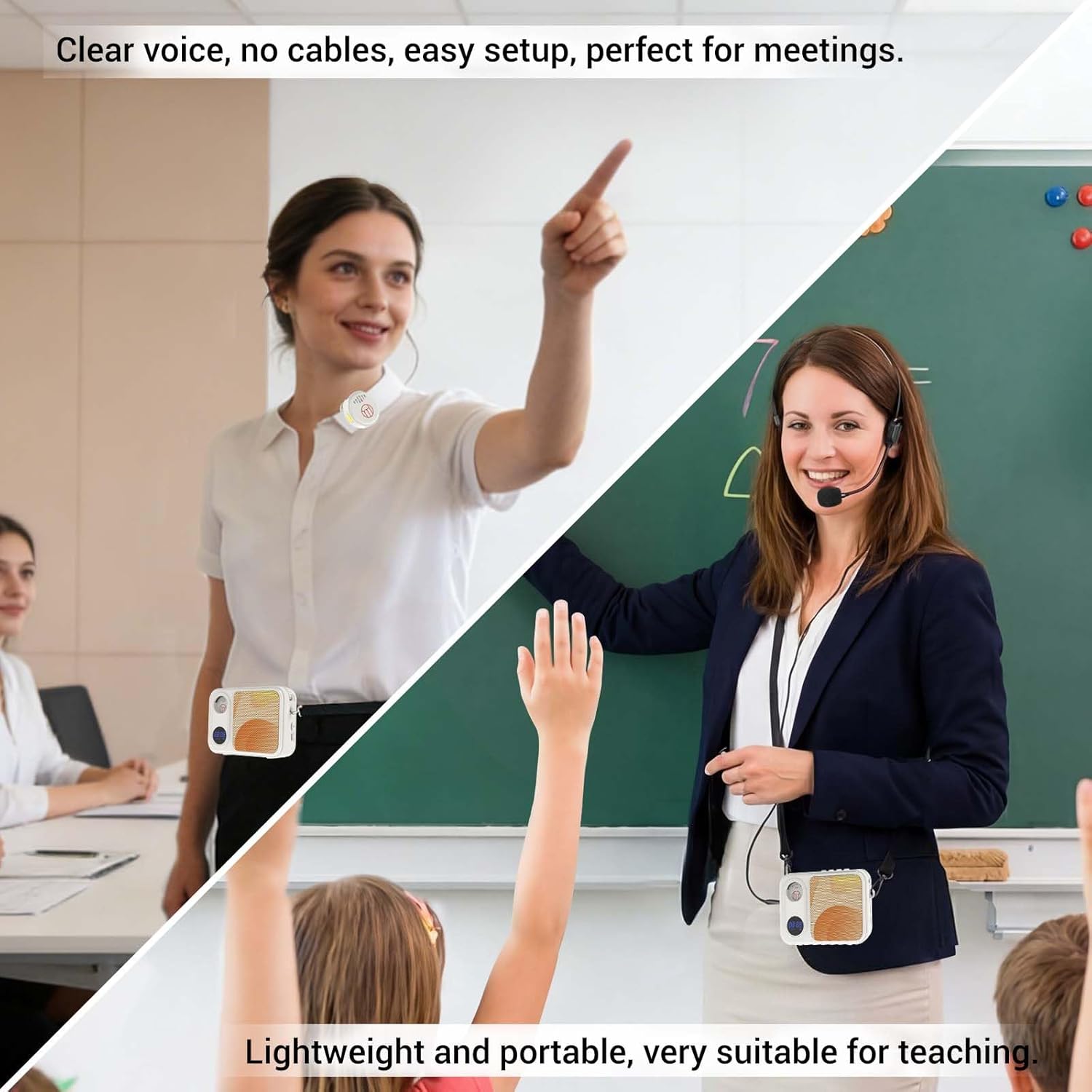 Haomuren Voice Amplifier with Wireless Lavalier Lapel Microphone for Teaching,Public Speaking,Portable Mini Mic& Speaker for Classroom,Meeting,Yoga,Training,Tour Guides,Outdoor Events