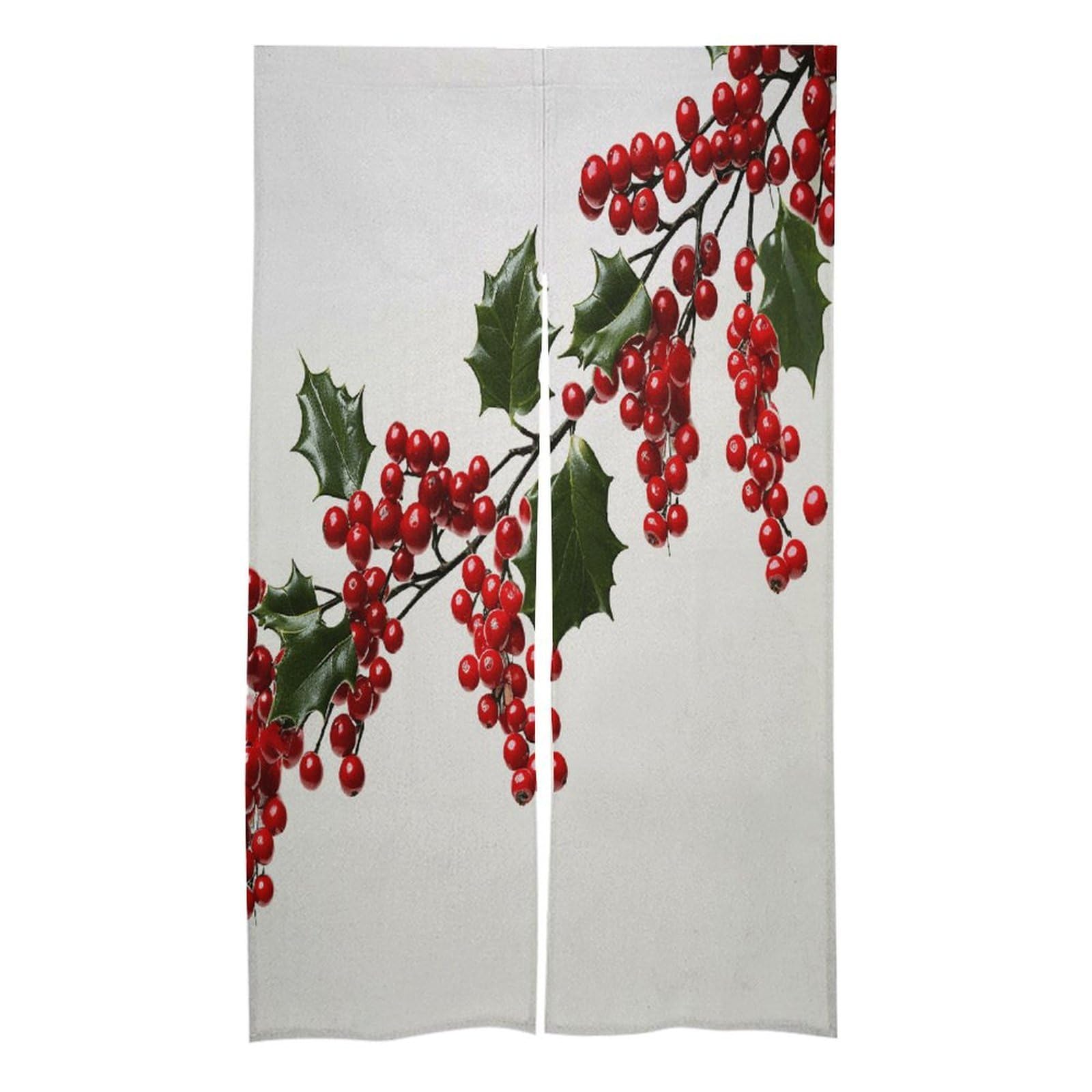 VstaDank Holly Berry Branches Noren Doorway Curtain Printed Window Treatment Door Tapestry Chinese Traditional Doorway Curtain Long Type Door Tapestry for Home Decoration