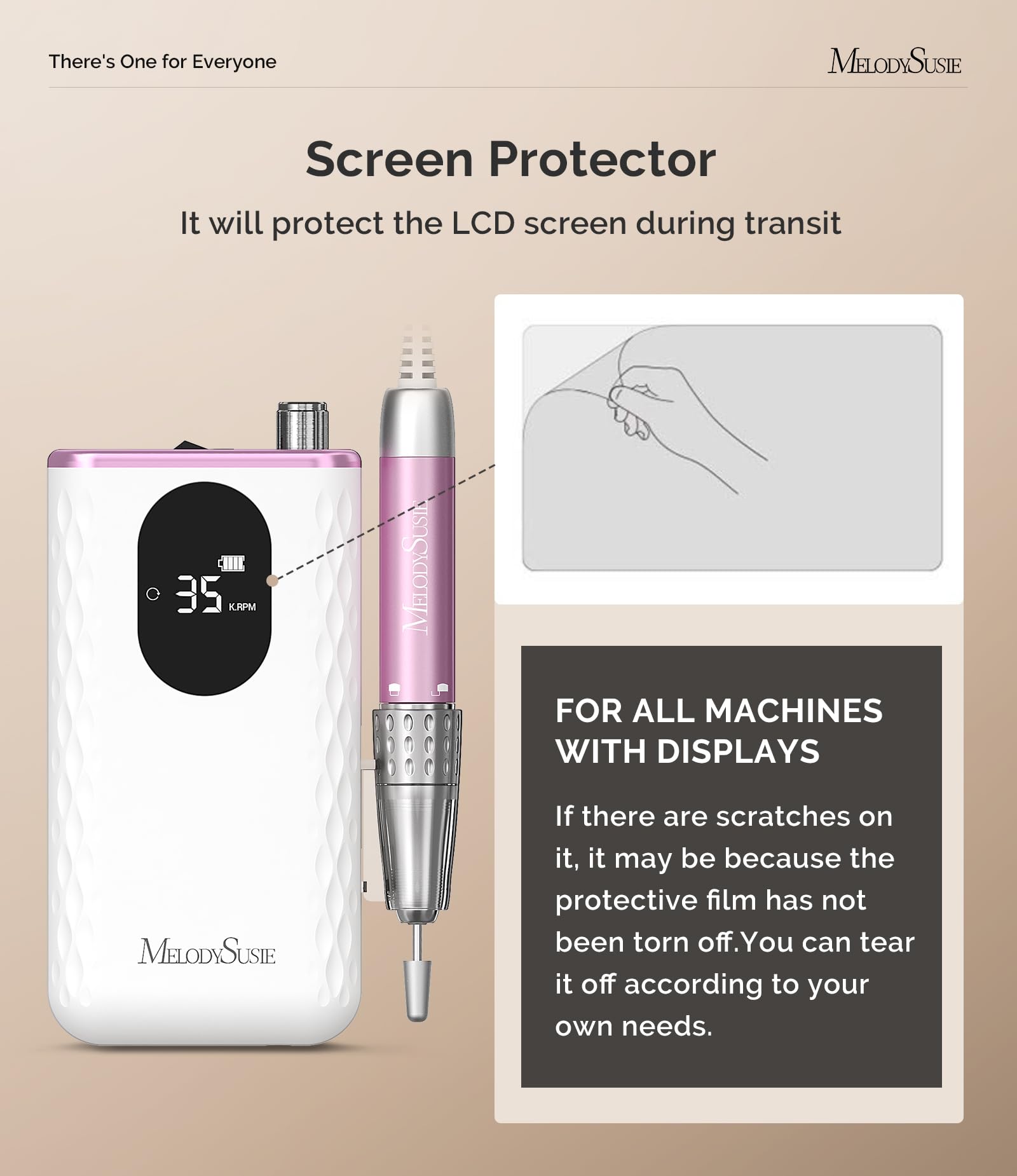 Taladro de uñas profesional de 35000 RPM, lima de uñas recargable para eliminación de esmalte de uñas, disipación rápida de calor y bajo ruido, lima E portátil para manicura y pedicura en 5