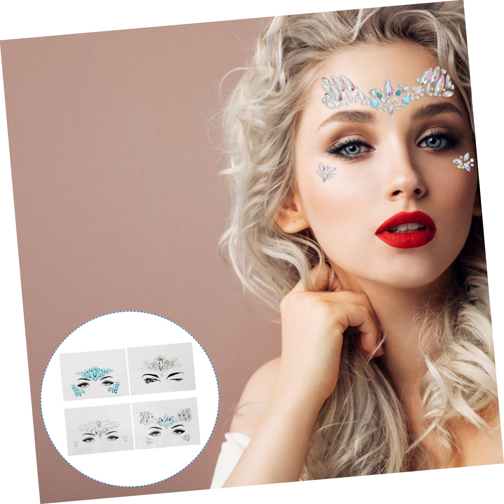 Healvian 12pezzi Adesivi Brillanti Per Viso Gemme Di Cristallo Temporanee Per Trucco Perfetti Per Feste Eventi e Occasioni Speciali