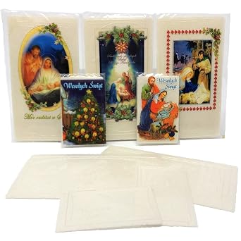 Polish Oplatki Christmas Wafers, 20 Pack Authentic Angel Bread for Wigilia Christmas Eve - Traditional Catholic Religious Wafers with Nativity Design - Polish Holiday Food Gift Box - 2 Sealed Packs 12 Large & 8 Small