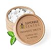 SuperBee Dentos Toothpaste Tablets, 100 Tabs, Fluoride Free & Eco Friendly, Travel Mouthwash Tablets, Sensitive Bites Kids Adults, Chewable Tablet, Spearmint