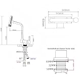 Front Window Kitchen Tap,4 Spray Modes,304 Stainless Steel,360° Rotatable Kitchen Foldable Mixer Tap,Folding Single Lever Sink Faucet (Black) - 6