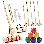 ropoda 35In Updated Six-Player Croquet Set with Wooden Mallets, Colored Balls, Sturdy Carrying Bag for Adults &Kids, Croquet Set Perfect for Lawn,Backyard,Park and More