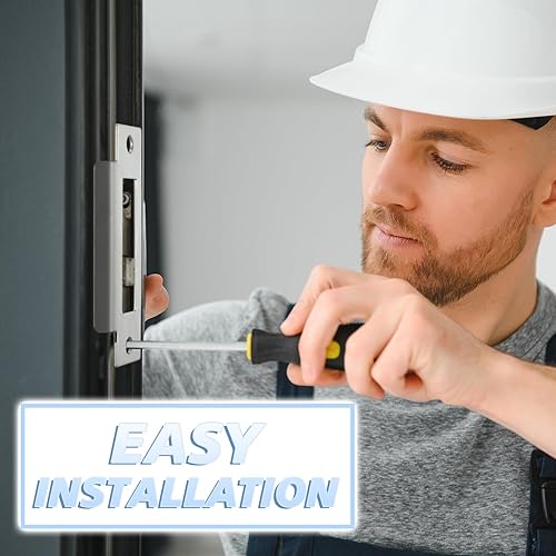 Miniatura 6 de Tandefio 4 piezas 4-78 pulgadas placa universal de huelga de puerta en T placa de huelga de puerta placa de bloqueo placa trasera de puerta con