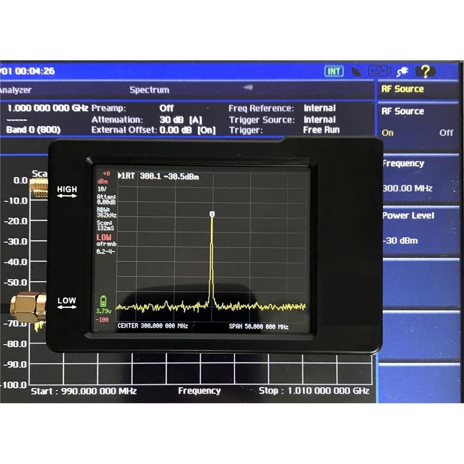 ハンドヘルド小型スペクトラムアナライザー 2.8インチディスプレイ バッテリー付き アンテナ性能測定