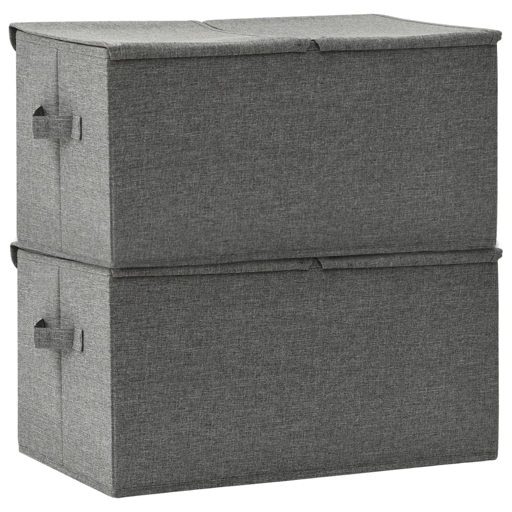 Cesto Portaoggetti in Tessuto Oxford con Coperchio, Contenitore Pieghevole a Doppio Scomparto con Manici, Grande Organizer Pieghevole per Camera da Letto, Soggiorno e Armadio (2 PCS)