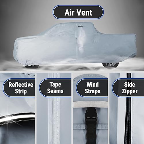 Miniatura 5 de iCarCover Funda prémium para camioneta Ford F-250 1973-1986 Regular Cab de 8 pies de largo, impermeable, para todo tipo de clima, lluvia, nieve, UV,