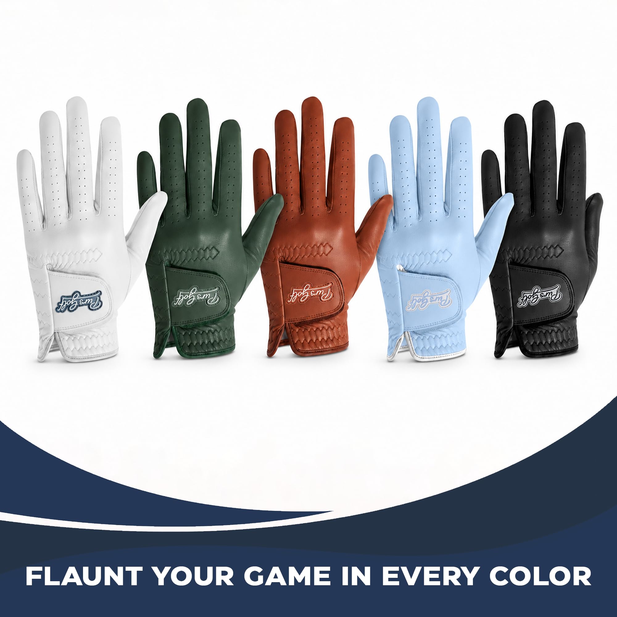 PUR3 - Paquete de 2 guantes de golf para hombre, cuero Cabretta de primera calidad, guante de tacto ultrasuave, marcador de pelota adicional, golfista zurdo o diestro