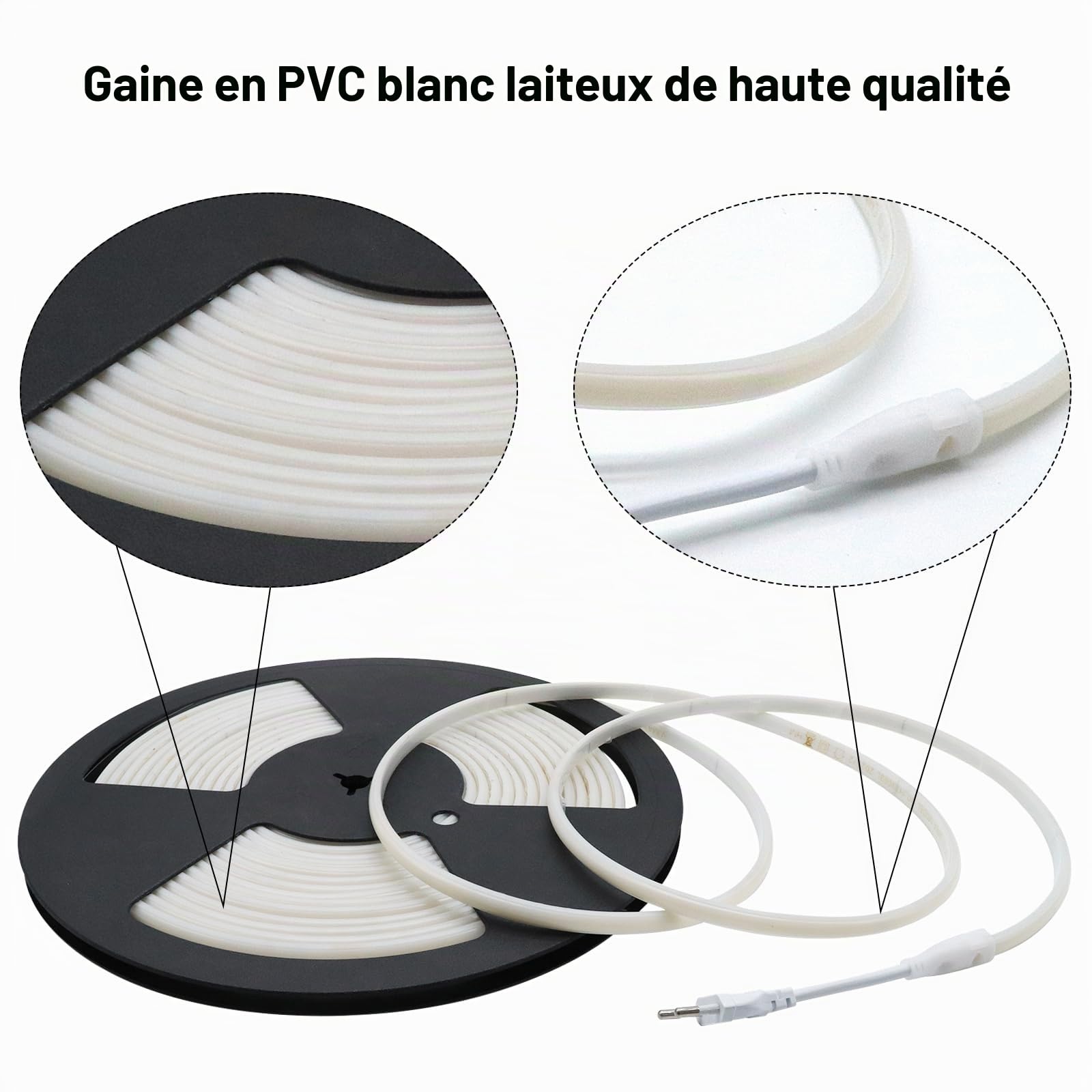 Ruban LED COB 220V Blanc Chaud 3000K, 10M Haute Densité 296 LEDs/m, Bandeau LED Extérieur IP67 Étanche avec Adhésif, IRC 90+, Flexible et Découpable, Éclairage Décoratif pour Plafond, Cuisine, Salon