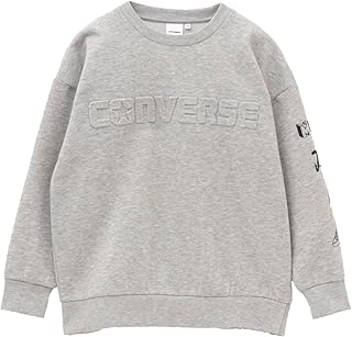 [コンバース] 裏起毛 トレーナー 子供服 男の子 キッズ スウェット プルオーバー トップス 杢グレー:120cm