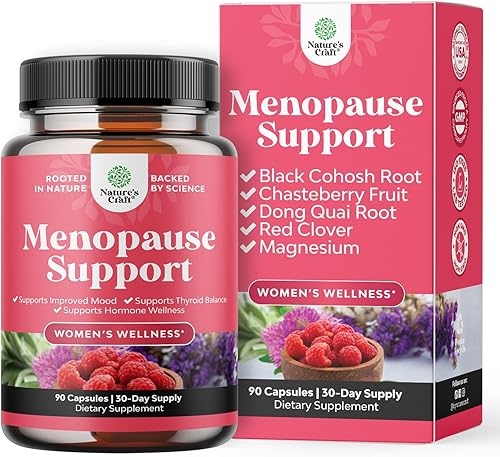 Suplemento completo de hierbas para la menopausia para mujeres, multibeneficio, alivio de la menopausia, equilibrio hormonal para mujeres para