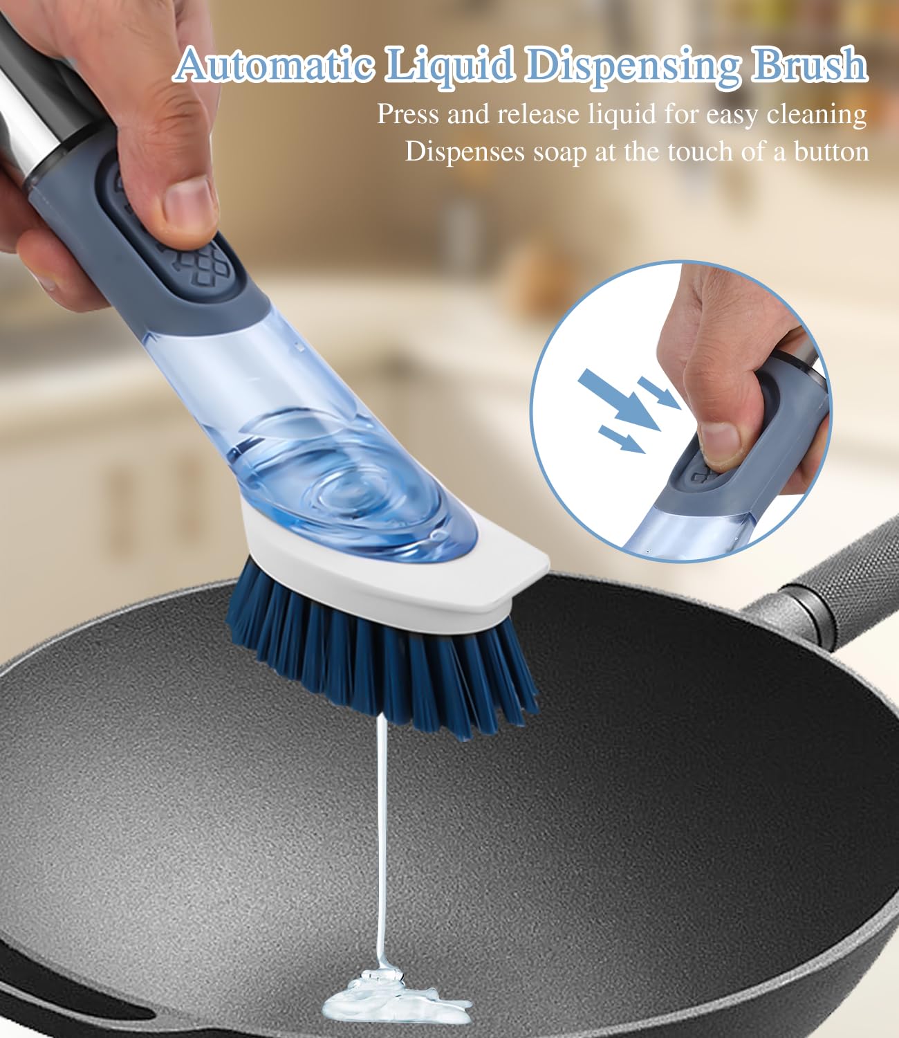 Spazzola Rotante Pulizia Casa Con Dispenser Di Detersivo, Spazzola