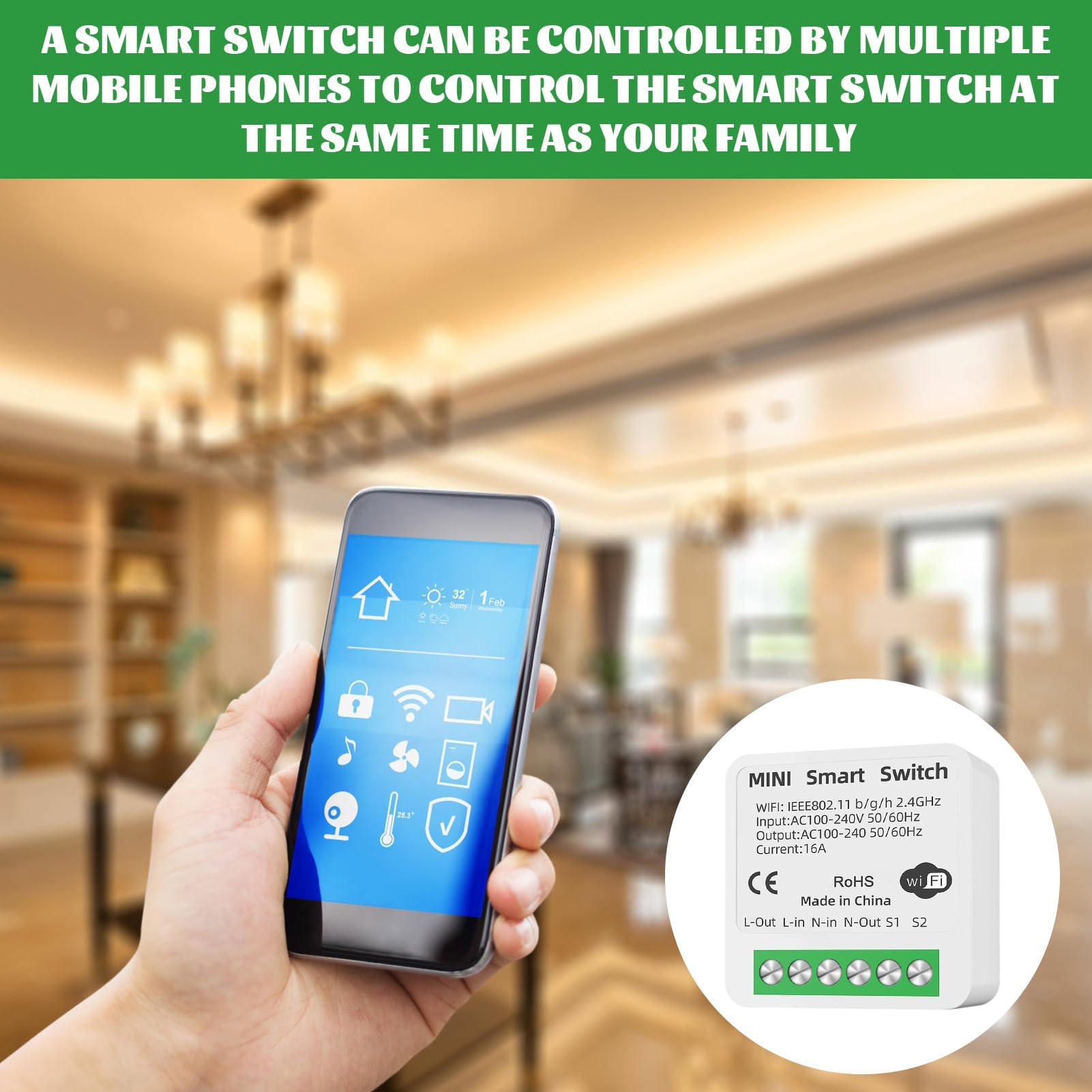 Interrupteur Connecté Wifi Intelligent Tuya Smart pour Alexa Google Home