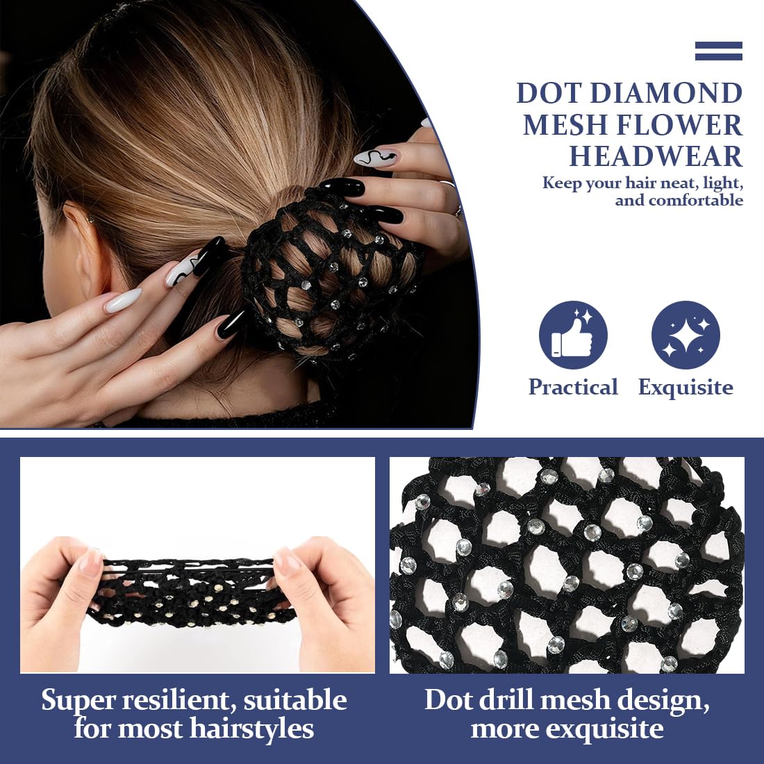 5 Pezzi Rete Chignon Capelli, Cuscino Chignon, Aiuto Acconciatura Bun Nodo Tessuto er Ballerina Ginnastica Infermiere Personale di Banca(multicolore)