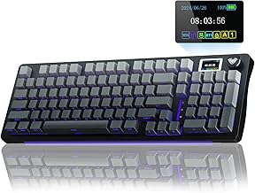 AULA S98 Pro Gaming Tastatur Mechanisch,3 Modi Mechanische Tastatur Kabellos mit Bildschirm,Knopf,Gasket Struktur,Hot-Swap-fähige Custom Keyboard,Wireless Gaming Keyboard RGB,QWERTY (Schwarz)