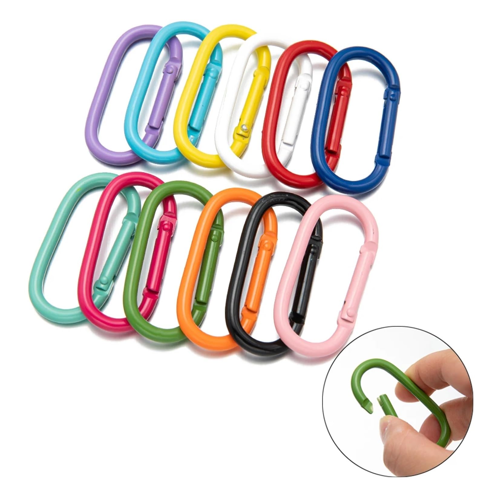 Lot de 35 mousquetons pour porte-clés - Anneaux de connecteur - Pour fabrication de bijoux - Accessoires pour lanière de porte-clés de voiture