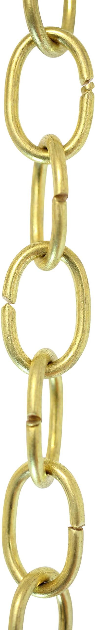 RCH Hardware CH-06-AD-3 Decorative Solid Brass Chain for Hanging Light Oval Unwelded Links-Acid Dipped Finish (3 ft/1 Yard)