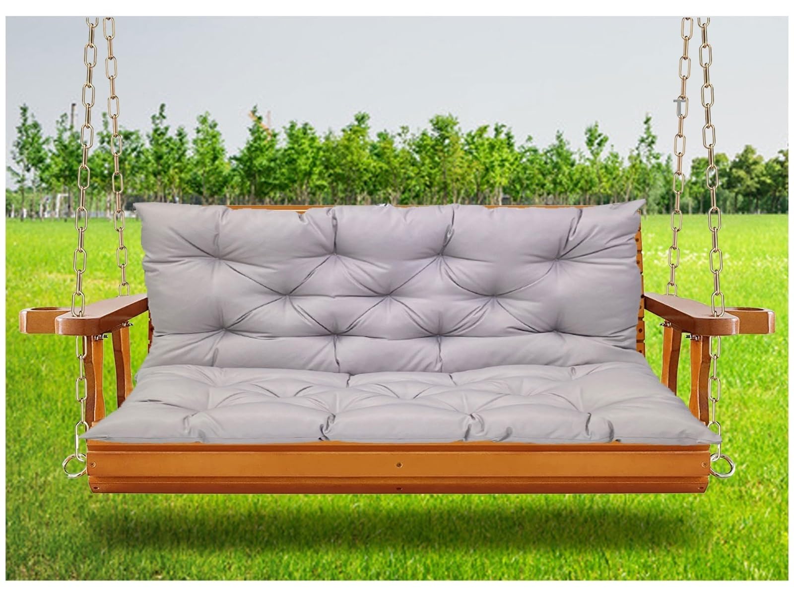 Copricuscino Impermeabile Per Dondolo Da Giardino 150cm - Beige, Per Dondoli 3 Posti - Foto 9