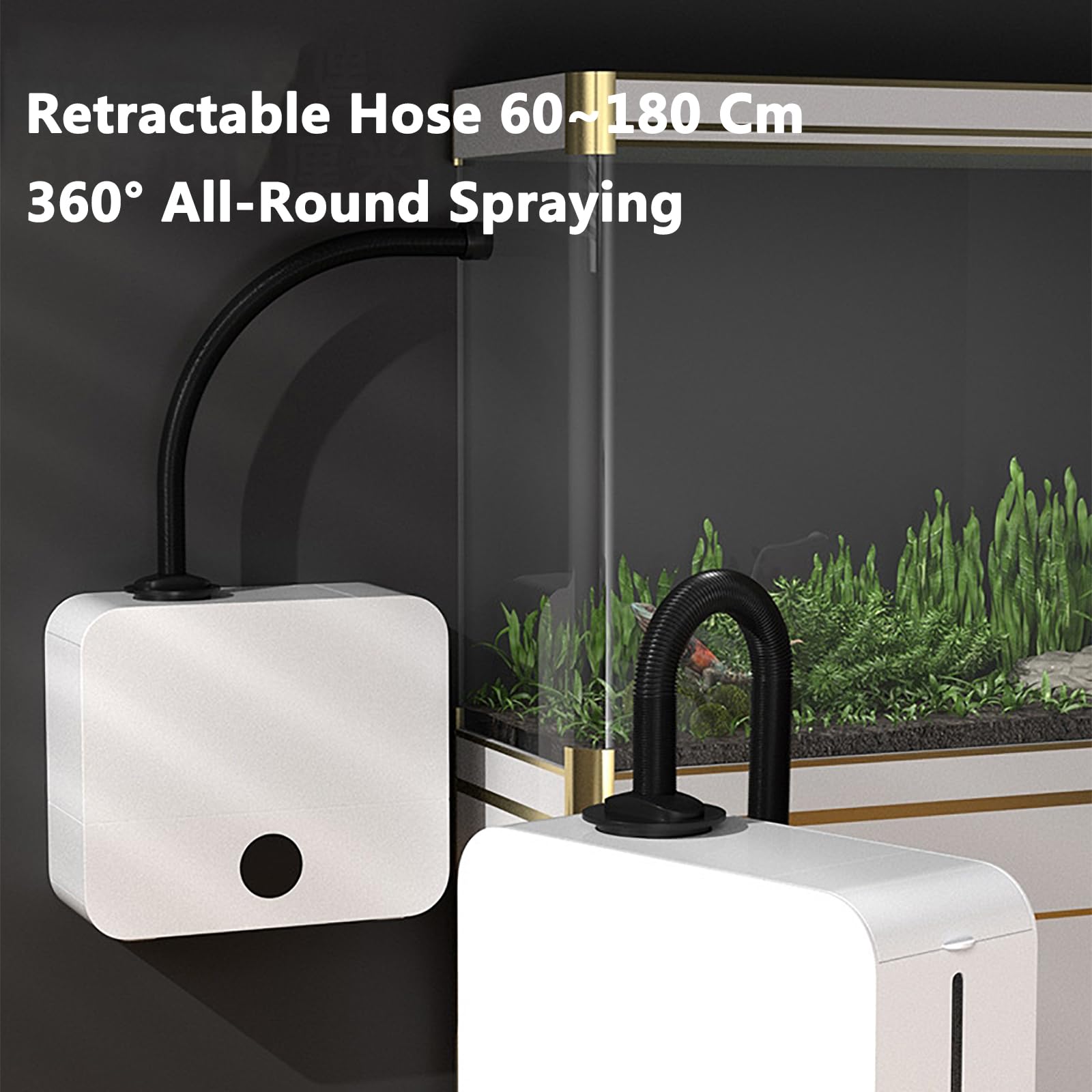 Humidificadores para Reptiles,Sistema Nebulización para Terrarios 2.5L con Manguera Retráctil 60~180cm,Volumen Atomización 200ML/H Y 3Velocidades Ajustables,Temporización 1-12H