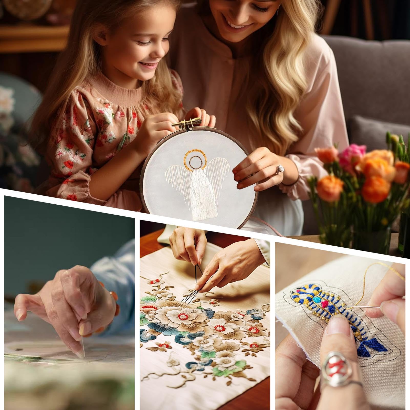 Kit De Broderie Crèche De Noël - Set Complet Pour Créer Une Décoration Faite Main, Idéal Débutants Et Passionnées
