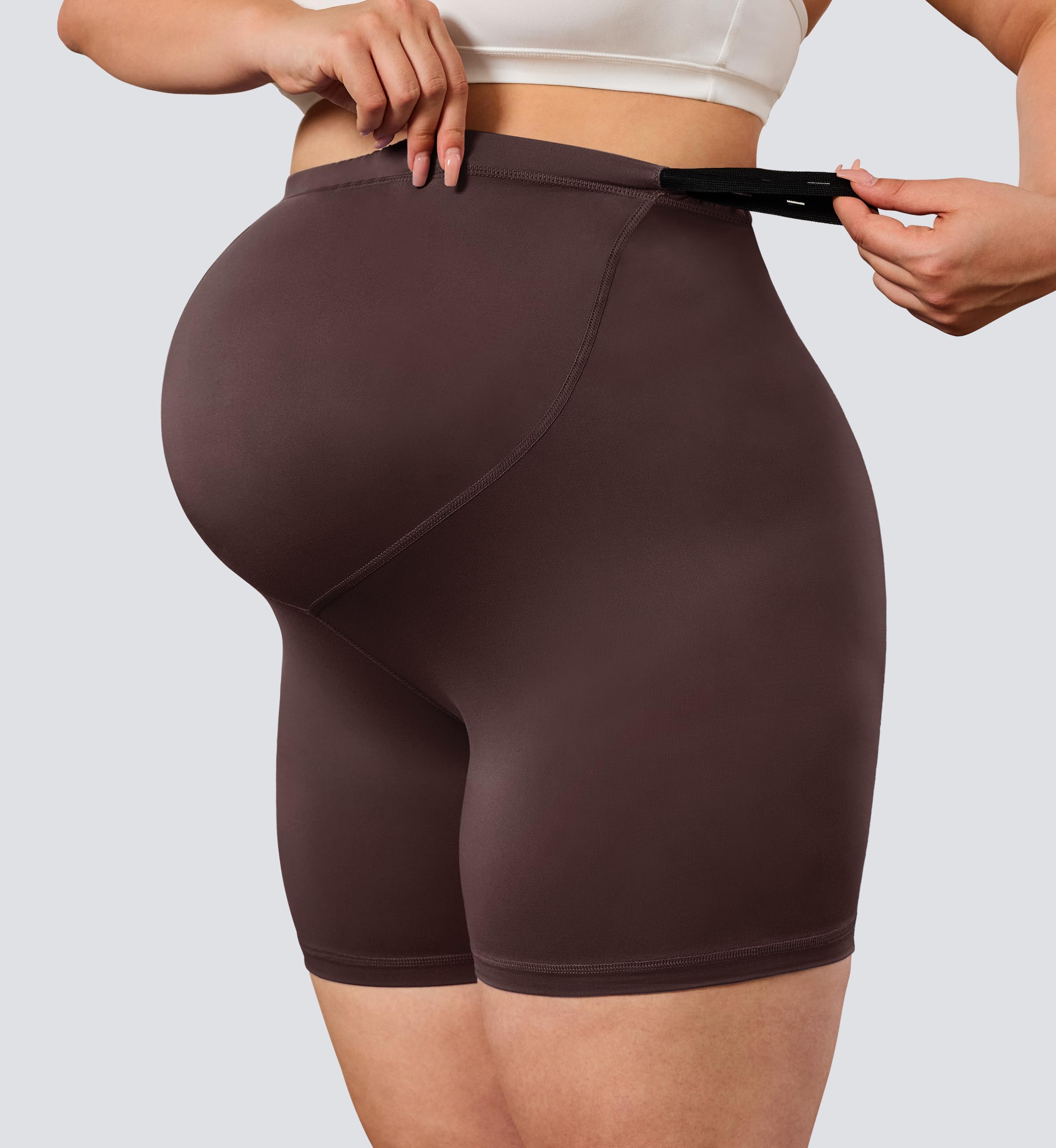 BONVIGOR Buttercloud – Short de maternité au-dessus du ventre – 12,7 cm, short de motard, de grossesse, de yoga, d'entraînement pour femme (taille L-5XL)