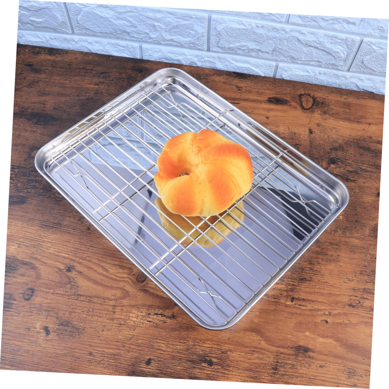 TOYANDONA 2piezas Bandejas para Hornear Drenaje de Acero Inoxidable Rejillas para Enfriar Pasteles Bandejas para Galletas Accesorios de Cocina