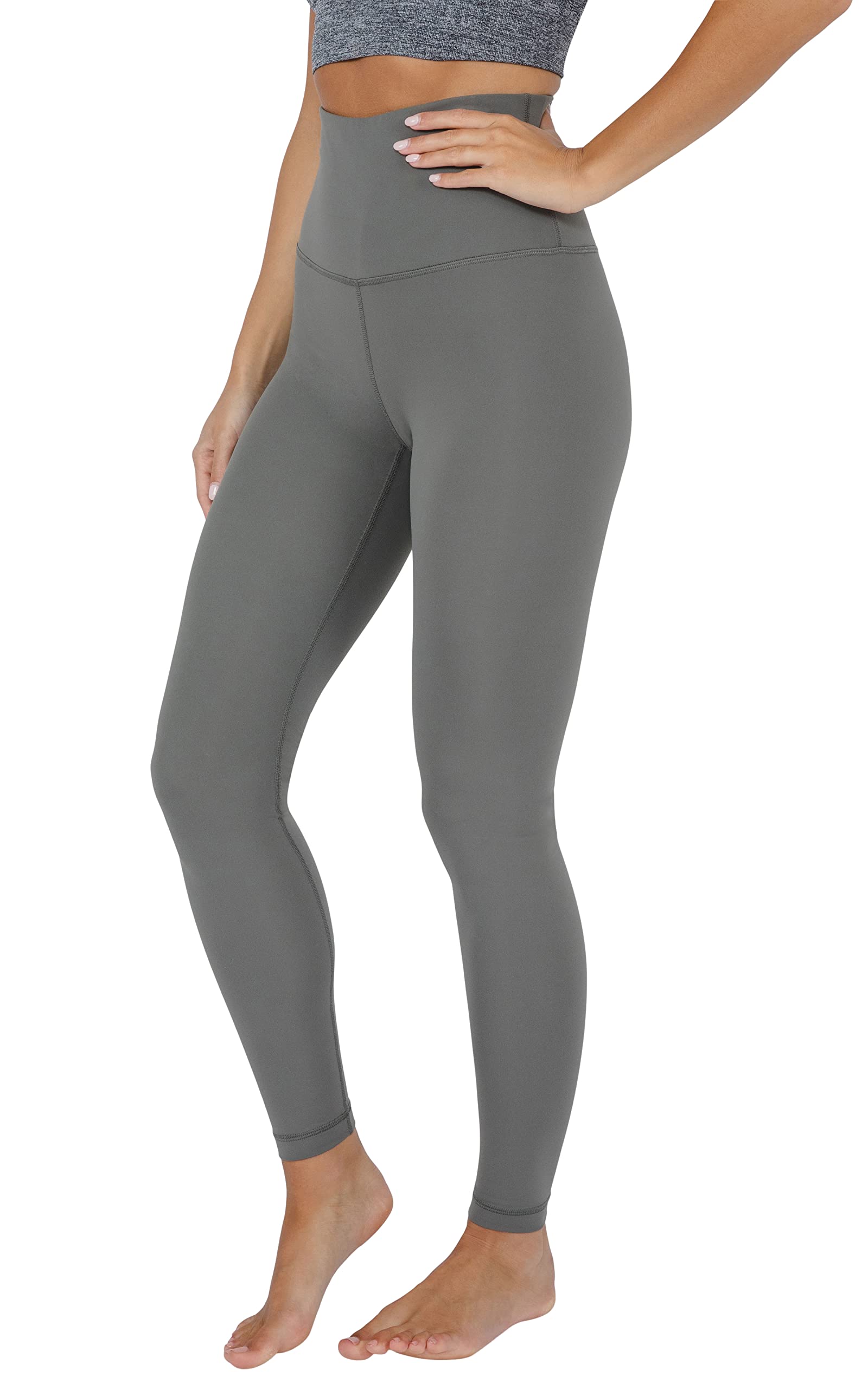 Yogalicious Super High Waist Legging Squat Proof Buttery Soft Workout Yoga Pant - Mulled Basil - Large