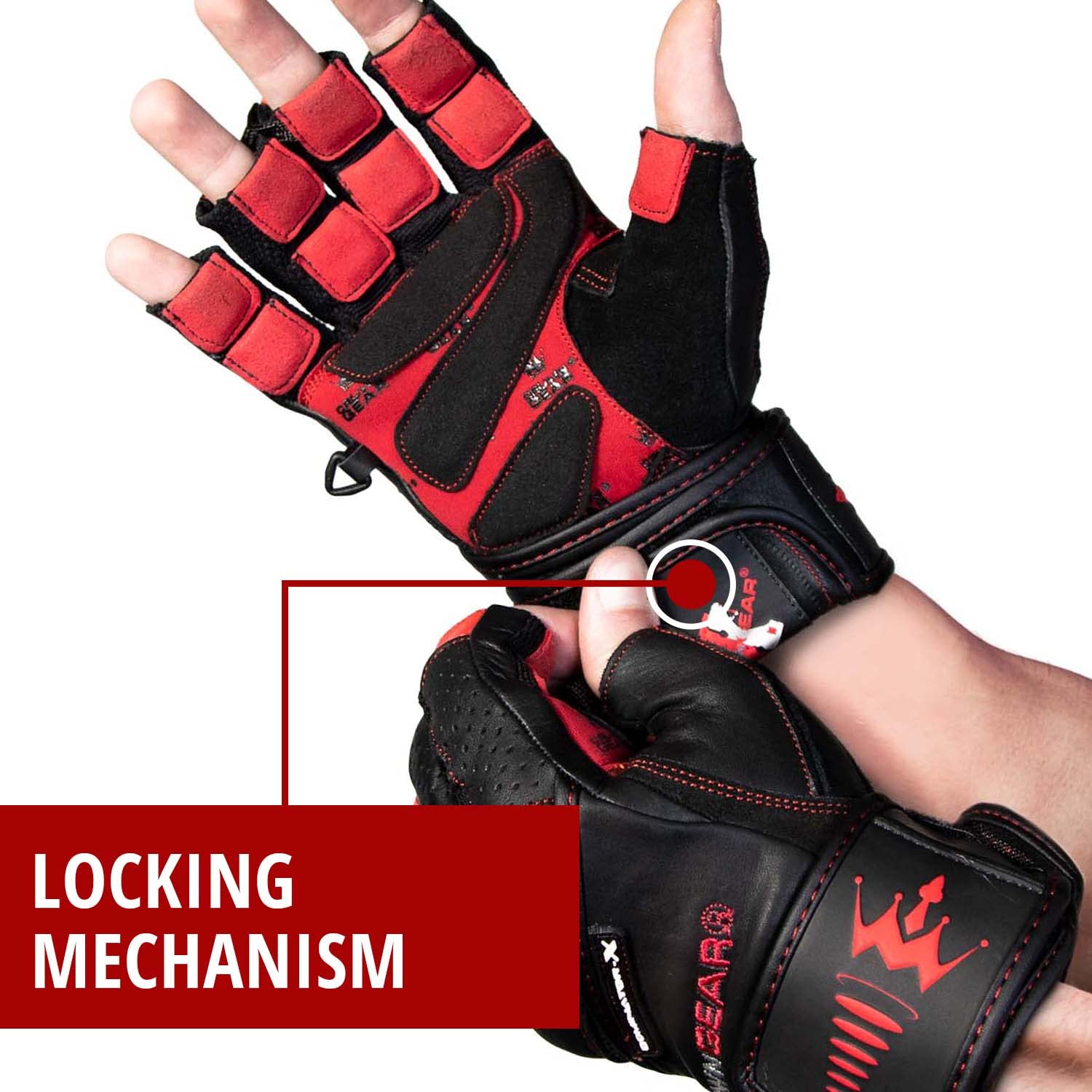 Weightlifting Gloves for Gym Fitness Crossfit Bodybuilding - Workout Gloves for Men & Women - Dominator Leather Crossfit Cross Training Gloves W. Wrist Strap Wrap - Best Weight Lifting Gloves with Wrist Support for Heavy Lifting - Satisfaction Guarantee