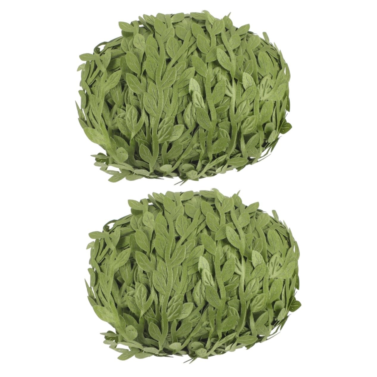 Uonlytech 2 Rollos Ratán de Mimbre simulado Real Guirnalda Hojas Falsas Decoración de la Pared Vine Muro Colgando Hojas de Sauce decoración de Hojas Colgantes PVC Green