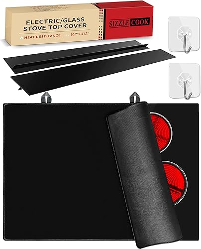 Miniatura 1 de SizzleCook Tapete de cubierta de estufa eléctrica grande actualizado para placa de cocina de vidrio de inducción de cerámica de 30 pulgadas,