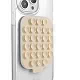 Magnetic Silicone Suction Cup Phone Mount for iPhone | Compatible with MagSafe | Off White, Beige | Linen