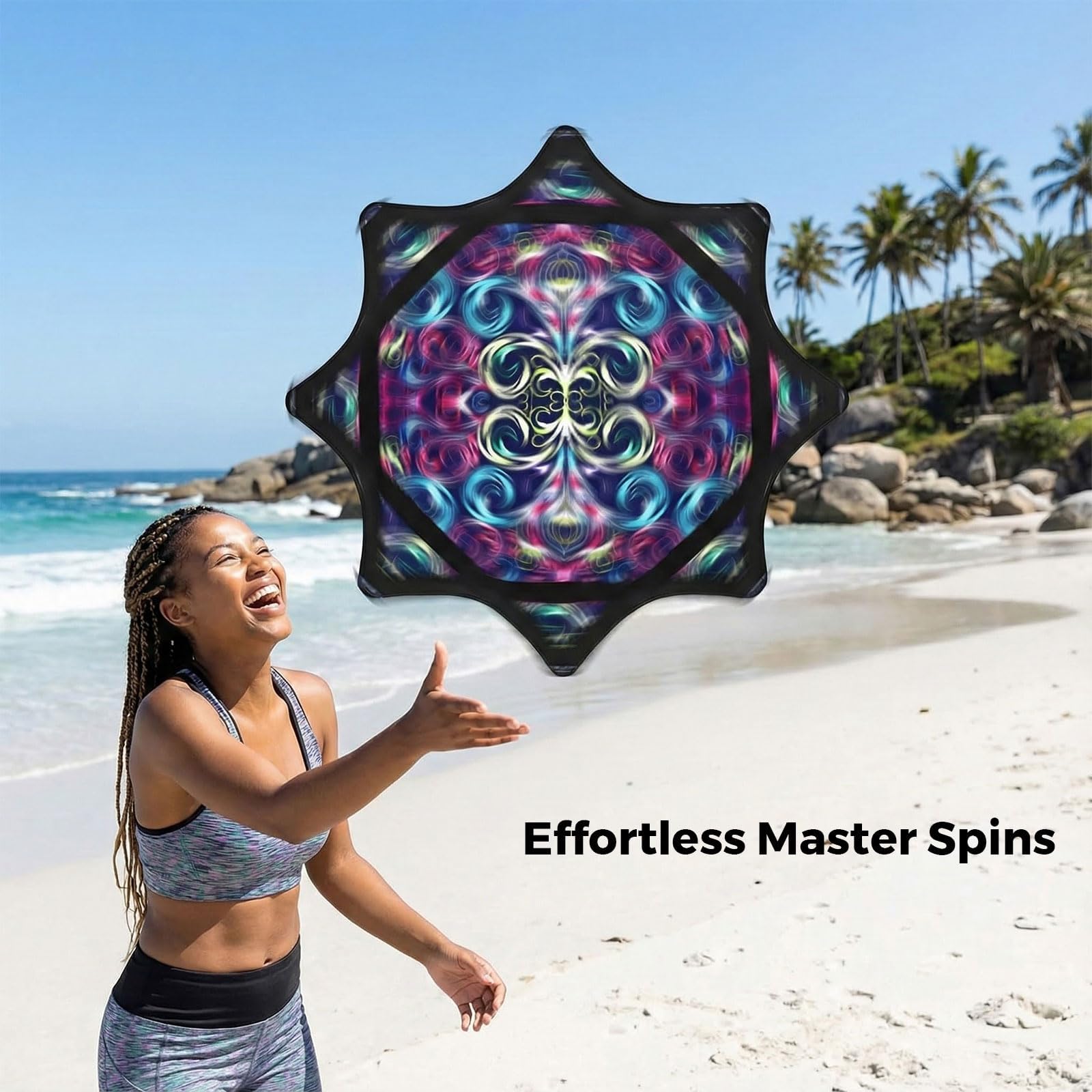 Juguete de flujo de ropa de spinning de principiante a profesional: colorido malabarismo y flujo, 24,4 pulgadas, patrón de cachemira Flow Star Style