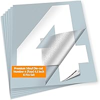 Vista 48 de iSYFIX - Calcomanías de vinilo blancas con número 0 (cero) - Juego de 6 unidades de 1.5 pulgadas autoadhesivas - Decalcomanías premium troqueladas