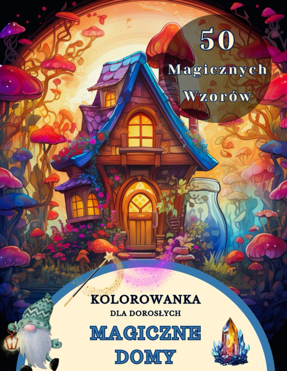 Kolorowanka Dla Dorosłych: Magiczne Domy Wróżek - Zaczarowane domy elfów, gnomów, goblinów i wróżek. Odstresowująca kolorowanka dla dorosłych i dzieci z bajkowymi domkami na drzewie