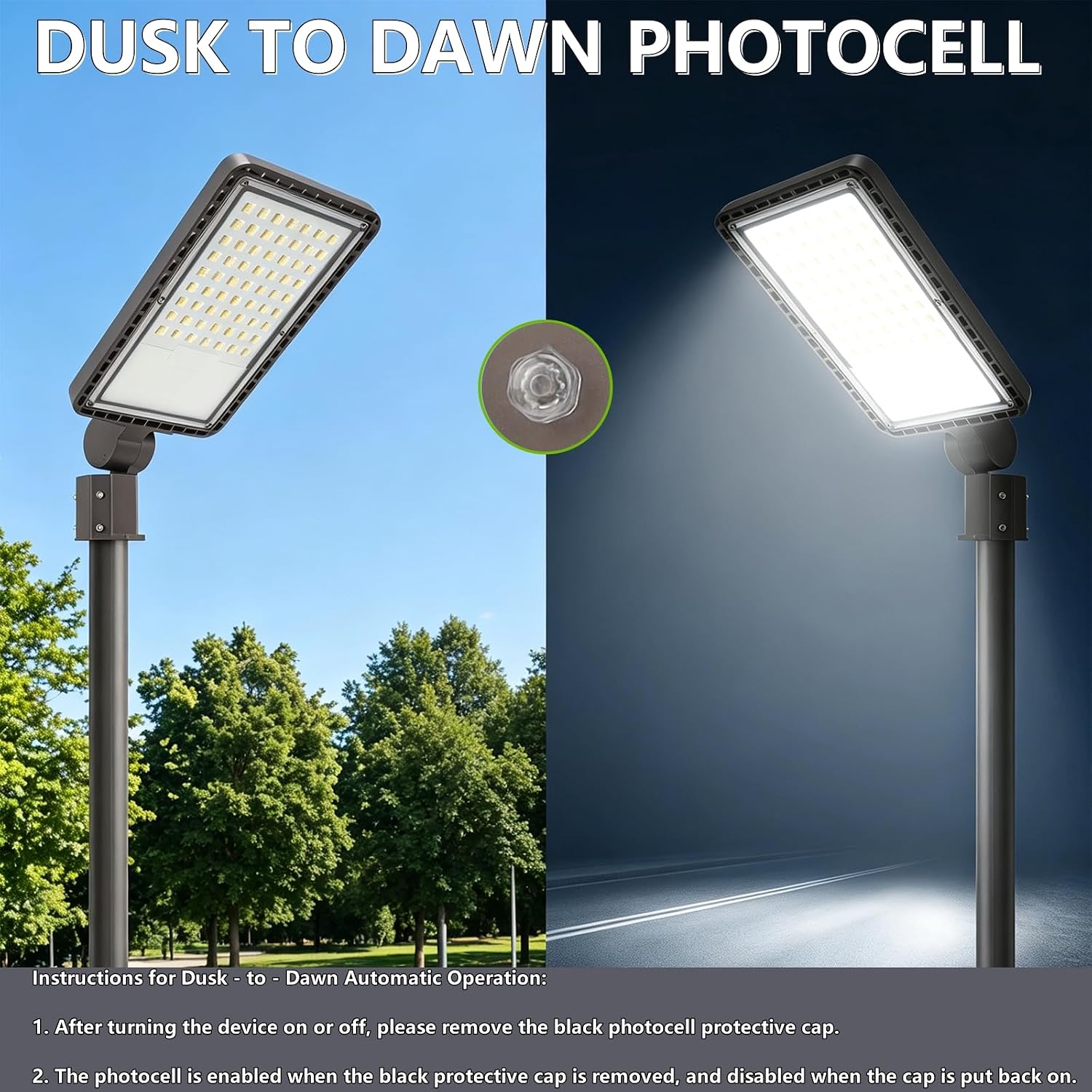 2PACK 150W LED Parking Lot Light with Dusk to Dawn Photocell, Slipfitter Mount and Wall Mount Commercial Outdoor Lighting, 100-277V 14000LM 5000K, ETL Commercial LED Flood Lights image 3