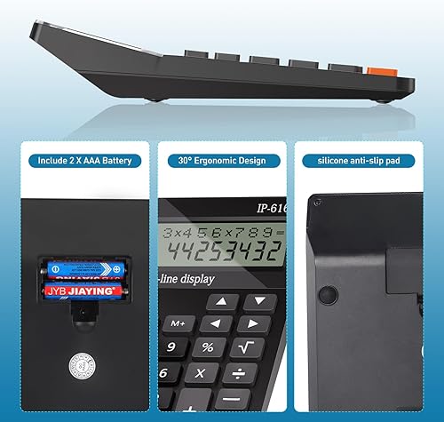 Miniatura 3 de Calculadoras de escritorio, calculadora de escritorio con pantalla grande de 2 líneas, calculadora básica parlante con botón grande y volumen