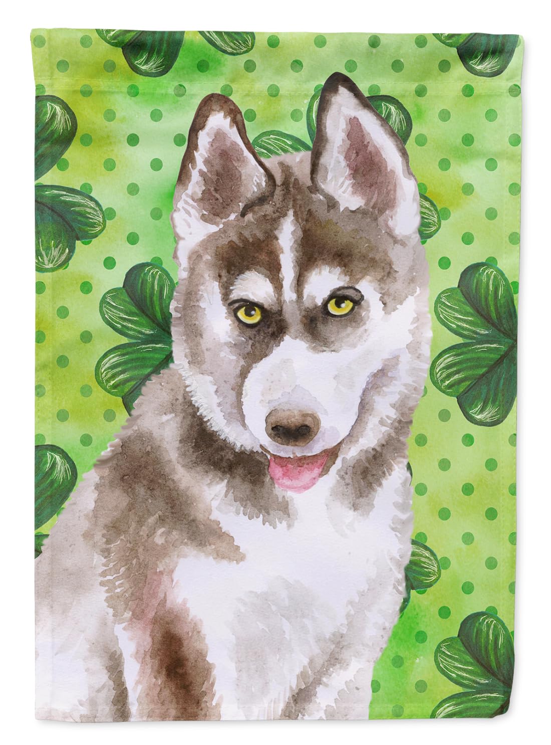 Drapeau Husky Sibérien pour décorer le jardin lors de la fête de la Saint-Patrick