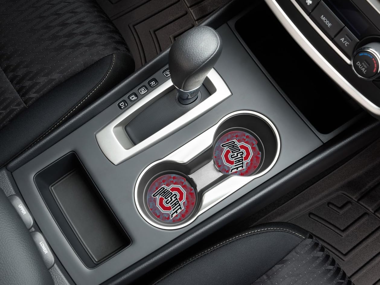 Ohio State Buckeyes University Set of 2 Car Coasters by Magnolia Lane- Removable Absorbent Ceramic Stone Coasters- Ideal Gift for Students, Alumni and Everyday Fan- Show Your Big 10 NCAA Team Spirit - Image 3