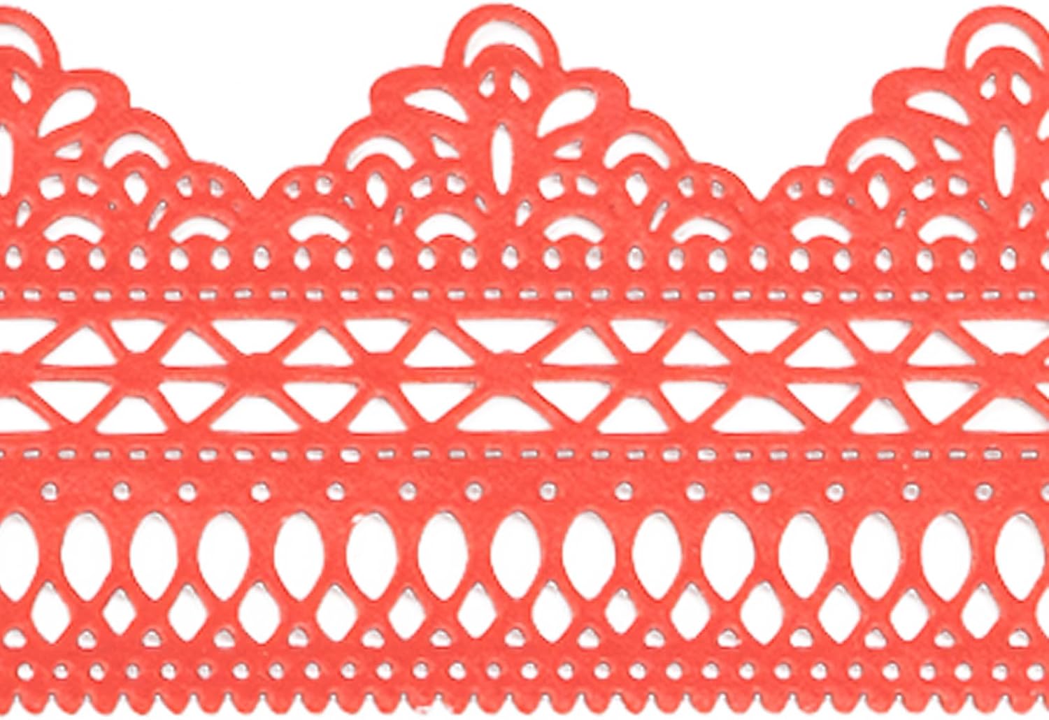 Large Pre-Made Ready to Use Edible Cake Lace Lattice Border Red 14-inch 10-Piece Set