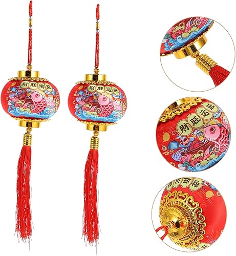 Miniatura 5 de 2 piezas de ornamento de Año Nuevo Lunar Decoraciones de Año Nuevo Adorno Colgante Ornamento Colgante Decoración de la Puerta Frontal Decoración de