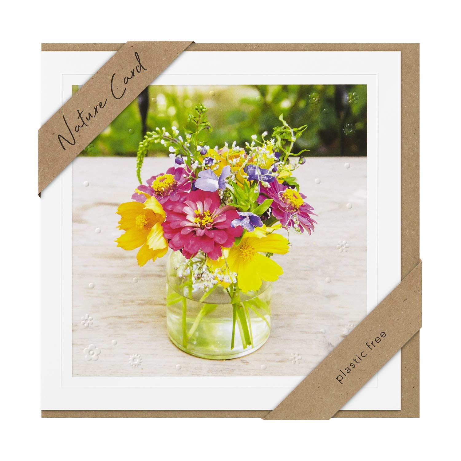 bsb Greeting Card Thank You Card General – Nature Card – Bouquet of Flowers – Envelope Kraft Paper