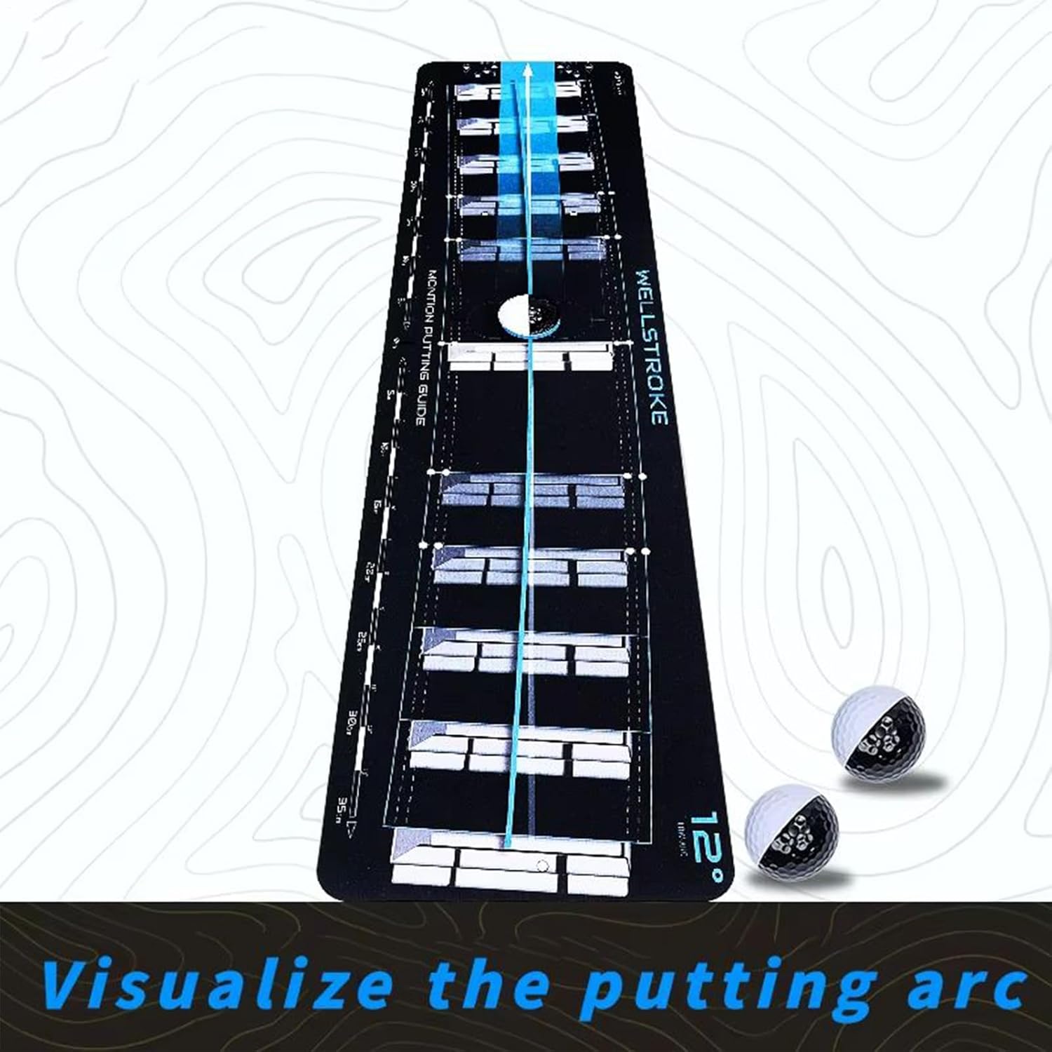 インドアパッティンググリーン, パターパッド練習ツールボックス, 屋内外対応 携帯型ゴルフパッティングマット 男女自宅 裏庭 ガレー