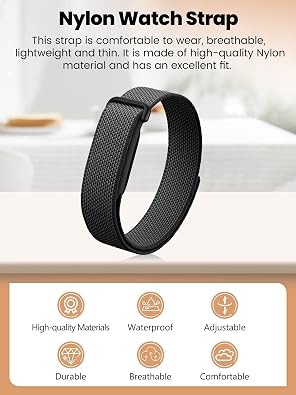Nylon Band Compatible with Google Fitbit Air, Breathable Replacement Strap with Plastic Buckle, Micro-Adjustable Performance Loop for Screenless Fitness Tracker