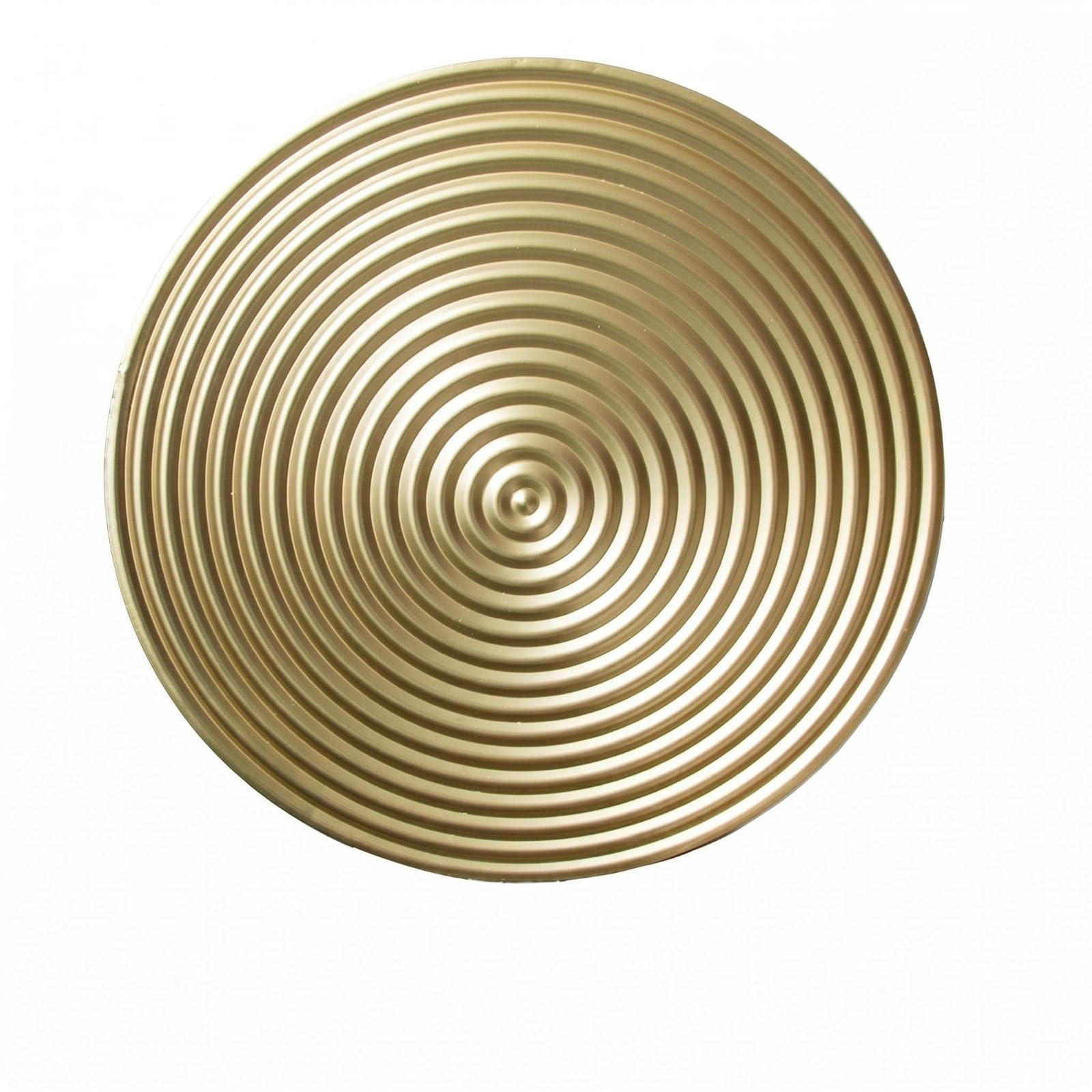 MotiveTech Wandteller Metall Wanddeko Wandplatte Wandrelief Wandkunst aus Eisen mit Kreisrippen Und Erhöhter Mitte in Schimmernder Oberfläche für Wohnzimmer Flur Eingang Büro, Gold